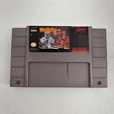 Cartucho de juego ClayFighter Super Nintendo SNES de colección años 90 probado por interacción Foto 1 de 4