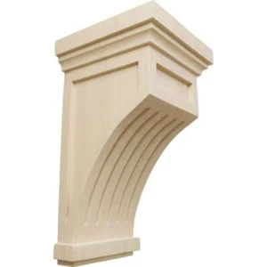 Ekena Millwork Corbel 5.5"x5.5"x10"Rubberwood Fluted Glue+Nail Heavy Duty Indoor - Picture 1 of 3