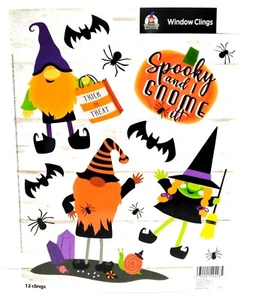 Halloween Reusable Window Clings - SPOOKY and I GNOME IT 12pc SALE - Bild 1 von 1