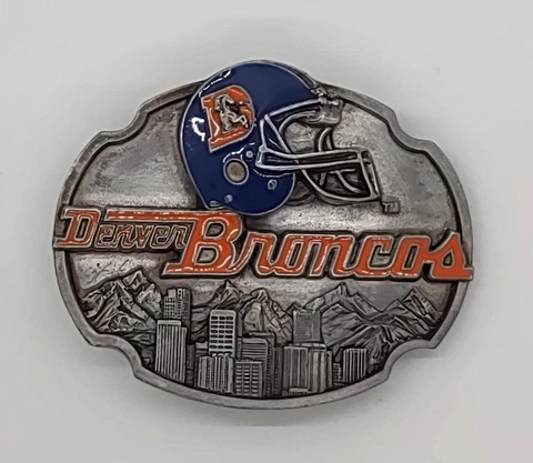 Vintage 1989 Denver Broncos Belt Buckle Cover