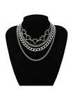 1pc Stainless Steel Heart Chain Choker & 3pcs/set Chain Necklace For Women