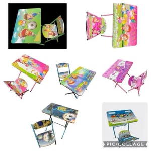 Vibrant Foldable Kids Table & Chair Set Different Designs Easy Storage - Picture 1 of 31