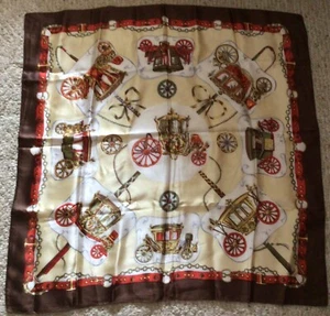 Equestrian Coaching Carriages And Tack Brownn and Tan Scarf - Picture 1 of 6