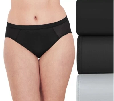 NEW Bali 3 Pairs One Smooth Ultra Light Hi-Cut Panties M/6 Multi-Color DFMEH3 - Image 1 of 4