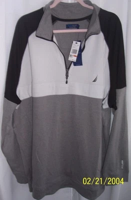 Top Pullover Nautica Navtech Plus 3XL Gris Piedra Negro Cuarto Cremallera Nuevo con Etiquetas Foto 1 de 4