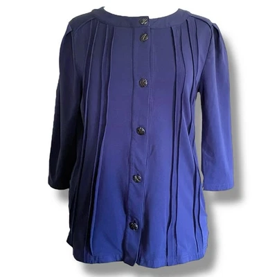 Chaqueta de mujer Neon Buddha talla pequeña azul elástico algodón borde crudo cárdigan boho Foto 1 de 4