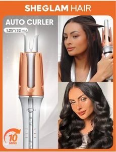 NIB SHEGLAM Automatic Feed Curling Iron 1.25" Barrel Ceramic Coating, 3 Temps - Picture 1 of 4