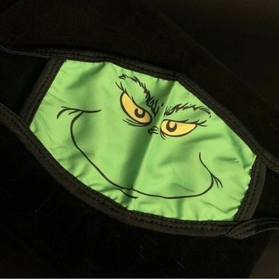 Unisex Green Reusable Washable Grinch Christmas Face Mask One Size - Image 1 of 2