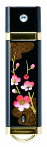 Japanese Maki-e USB Flush drive traditional design "UME Japan Flower" 16GB - Afbeelding 1 van 5