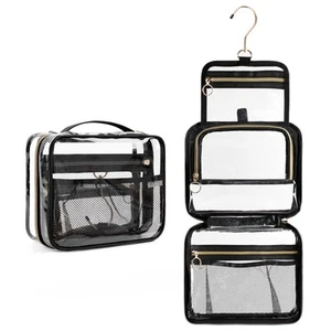 Hanging Toiletry Bag, Clear Makeup Bags for Travel Essentials TSA Approved Cl... - Picture 1 of 7