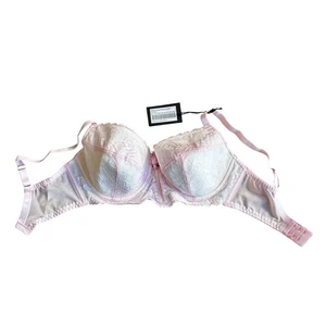 Pour Moi Parisienne Padded Longline Bra Pink/Cream, Women’s, Size UK 32F - Picture 1 of 3