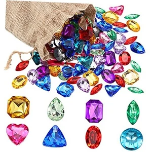 100 Piezas Gemas de Juguete Pirata Tesoro Joyas Falsas Gemas Acrílicas Multicolor Bling - Imagen 1 de 7