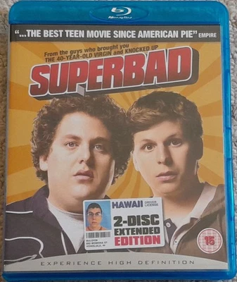 SUPERBAD BLU-RAY 2 DISC EXTENDED EDITION JONAH HILL MICHAEL CERA - Image 1 of 2