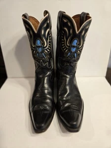 Stivali western cowboy cowgirl vintage ACME taglia 11 B corti PEE-WEE neri - belli! - Foto 1 di 16