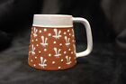 Vintage Zeuthen Denmark Ceramic Coffee Mug Cup Mcm Redware W/ White Glaze Spots