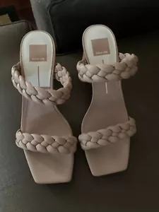 Dolce Vita Paily Damen-Sandale Blockabsatz Schuhe nude geflochten Slipper 9,5 neu - Bild 1 von 9