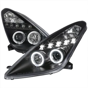 00-05 Toyota Celica GT ST Base TRD Black Projector Headlights LED Halos DOTs - Picture 1 of 5