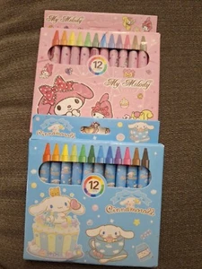 Juego de 12 crayones Hello Kitty My Melody And Cinnamoroll NUEVO - Imagen 1 de 3