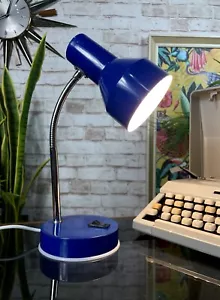 Vintage SEARCHLIGHT Blue Metal Gooseneck Anglepoise Desk Table Lamp Hong Kong - Picture 1 of 22