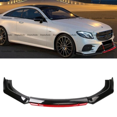 For Mercedes-Benz CLS350 CLS400 Front Bumper Lip Spoiler Splitter Black Red - Image 1 of 4