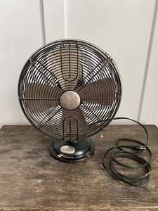 Vintage Hunter Century 12" All Steel 3 Speed Oscillating Table Fan Black 90022 - Picture 1 of 13