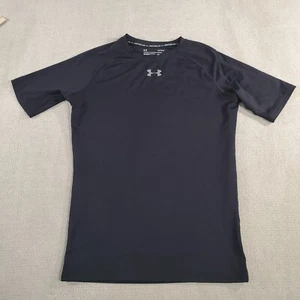 Under Armour Compression Shirt Mens Large Black Short Sleeve Heatgear Training - Picture 1 of 7