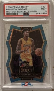2016-17 Select Prizm Light Blue Die-Cut Brandon Ingram RC ROOKIE /199 PSA 9 MINT - Picture 1 of 2