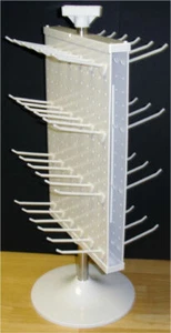 2 Sided White Counter Top Peg Board Spinner Rack Display Hooks Included - Picture 1 of 3
