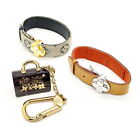Louis Vuitton LV Bracelet  Bracelet Charm 3 set Purples Leather 1554640