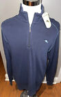 Tommy Bahama Mens M 1/4 Zip Pullover Sweatshirt Long Sleeve Mock Neck Blue NWT