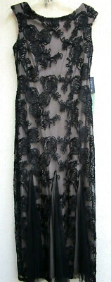 ONYX..LARGO COMPLETO..MAXI..SEXY..NEGRO..NOCHE..VESTIDO..ETIQUETAS NUEVAS $140..TALLA 14 Foto 1 de 4