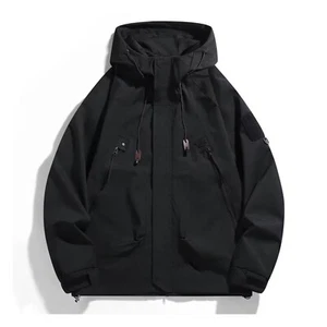 Outdoor Hiking Jacket Lightweight Hooded Zip-Up Jacket Spring and Fall Windbreak - Picture 1 of 21