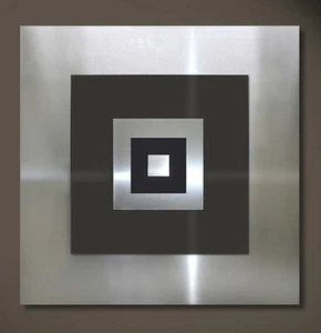 ORIGINAL ABSTRAKT METALL BILD 3D Moderne Kunst Grau Anthrazit Silber Schwarz XL - Bild 1 von 3