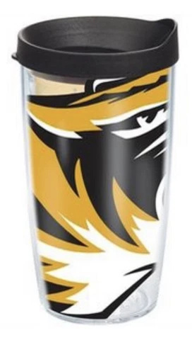 Missouri Tigers 16oz Tervis Tumbler with Lid-Made in USA-New Cover