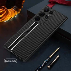 Carbon Fiber Pattern Case For Samsung Galaxy S23 Ultra Plus S22 S24 - Picture 1 of 10