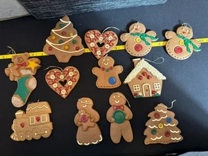 2er Set Weihnachtsschmuck Lebkuchenmann / Weihnachtsstrumpf Vintage - Bild 1 von 9