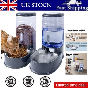 Convenient Automatic Dog & Cat Feeder with Dual Stainless Steel Bowls - 3.8L - Picture 1 of 9