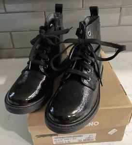 Naturino Barnett Naplak Black Patent Leather Kids NIB Retail $115 SZ 1.5 - Picture 1 of 6