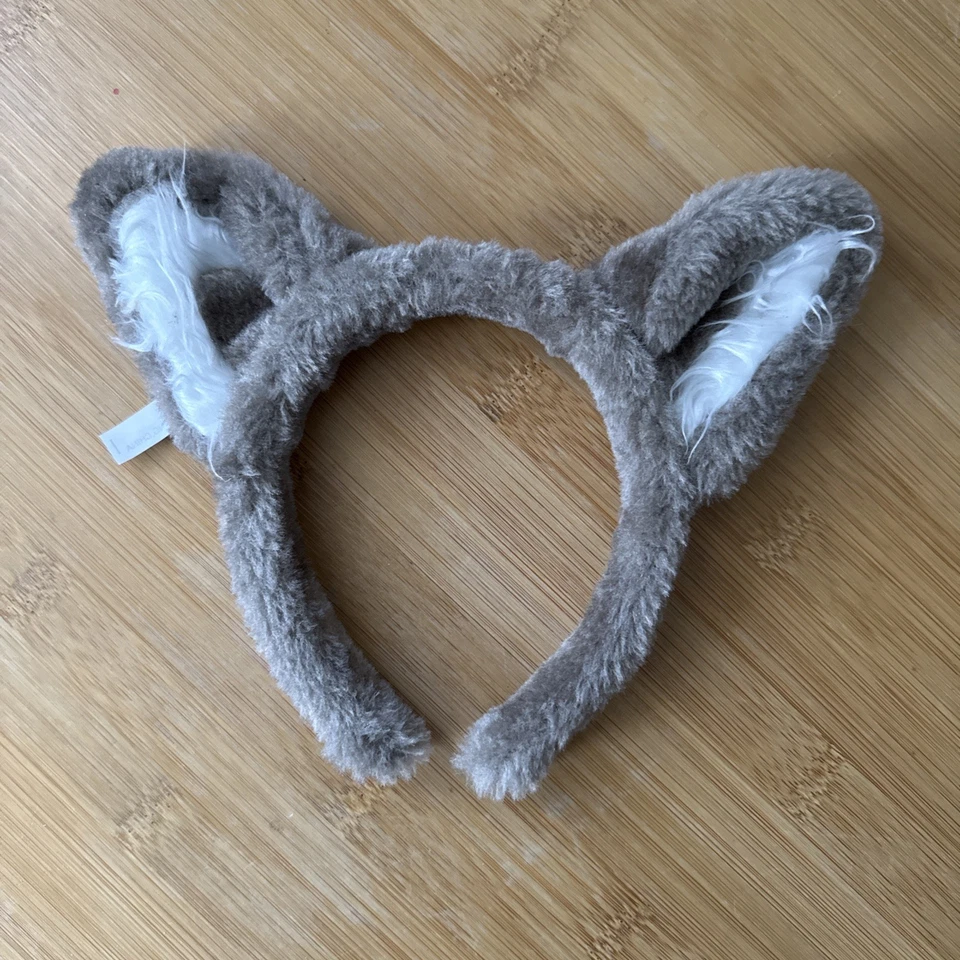Diadema Great Wolf Lodge orejas de lobo gris blanco felpa peluda recuerdo niños Foto 1 de 2