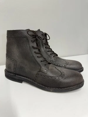 FLY London Ankle Boots Wingtip Leather Lace Up Size 41 (US 10) Brown - Image 1 of 4