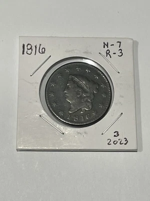 1816 Large Cent Coronet Head N-7 R-3 Nice Coin!! - Image 1 of 3