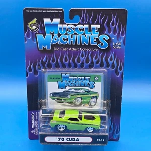 Muscle Machines '70 Cuda 1:64 Plymouth Diecast 02-12 SUB-LIME GREEN - Picture 1 of 4