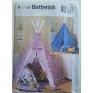 Patrón de costura SIN CORTAR para niños 80" x 72" Teepee Play Mat Butterick 4251 - Imagen 1 de 3