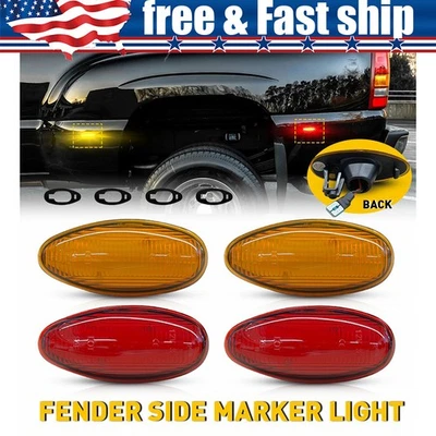 Marcador lateral ámbar/rojo doble cama luz LED para GMC Sierra 2500HD 3500HD 1999-14 Foto 1 de 4