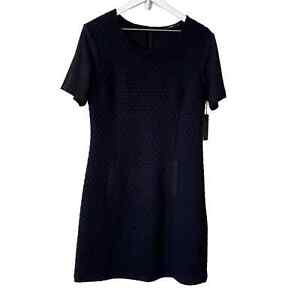 Tart Dress Size M Black Quilted NWT Office Stretch Minimalist Workwear Modest