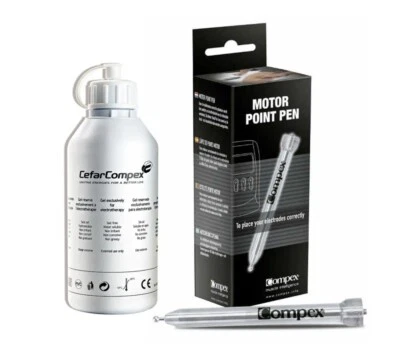 Compex Motor Point Pen mit 250ml Kontaktgel Brandneu