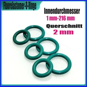 O-Ringe FKM Fluor Gummi Öl Resistant Dichtungen Ø1.0mm-216mm Schnurstärke 2.0mm - Picture 1 of 7