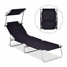 Outdoor Folding Sun Lounge Bed Shade Beach Pool Portable Reclining Chair Canopy