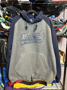 Vintage Karl Kani Fleece Gray And Blue Fleece Hoodie Size Xl - Picture 1 of 6