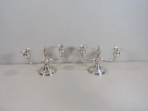 Pair of Revere Silversmiths Sterling Silver Double Candle Stick Holders - Picture 1 of 8